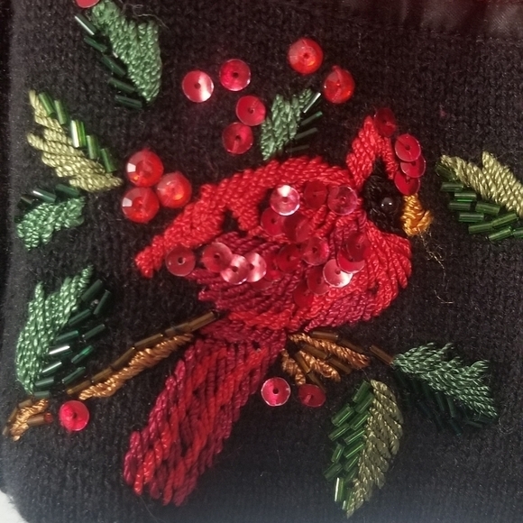 Tiara International Christmas Collection Full Zip Embroidered Sweater. Size M. - Picture 2 of 7